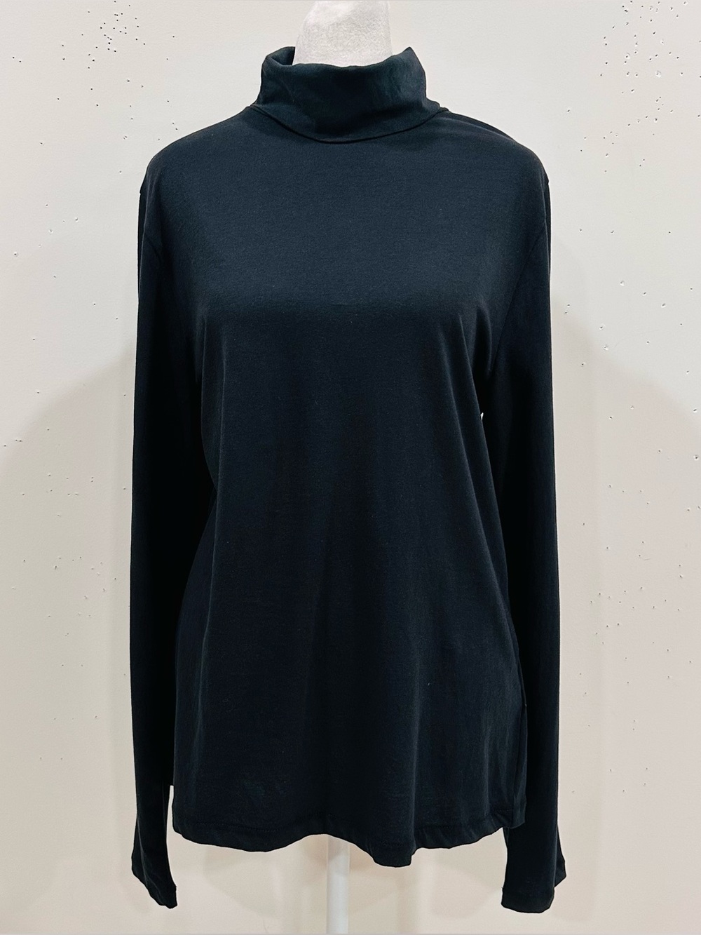 J. Crew Womens Black Turtleneck Top Long Sleeve Pullover Size L 100% Cotton NWT